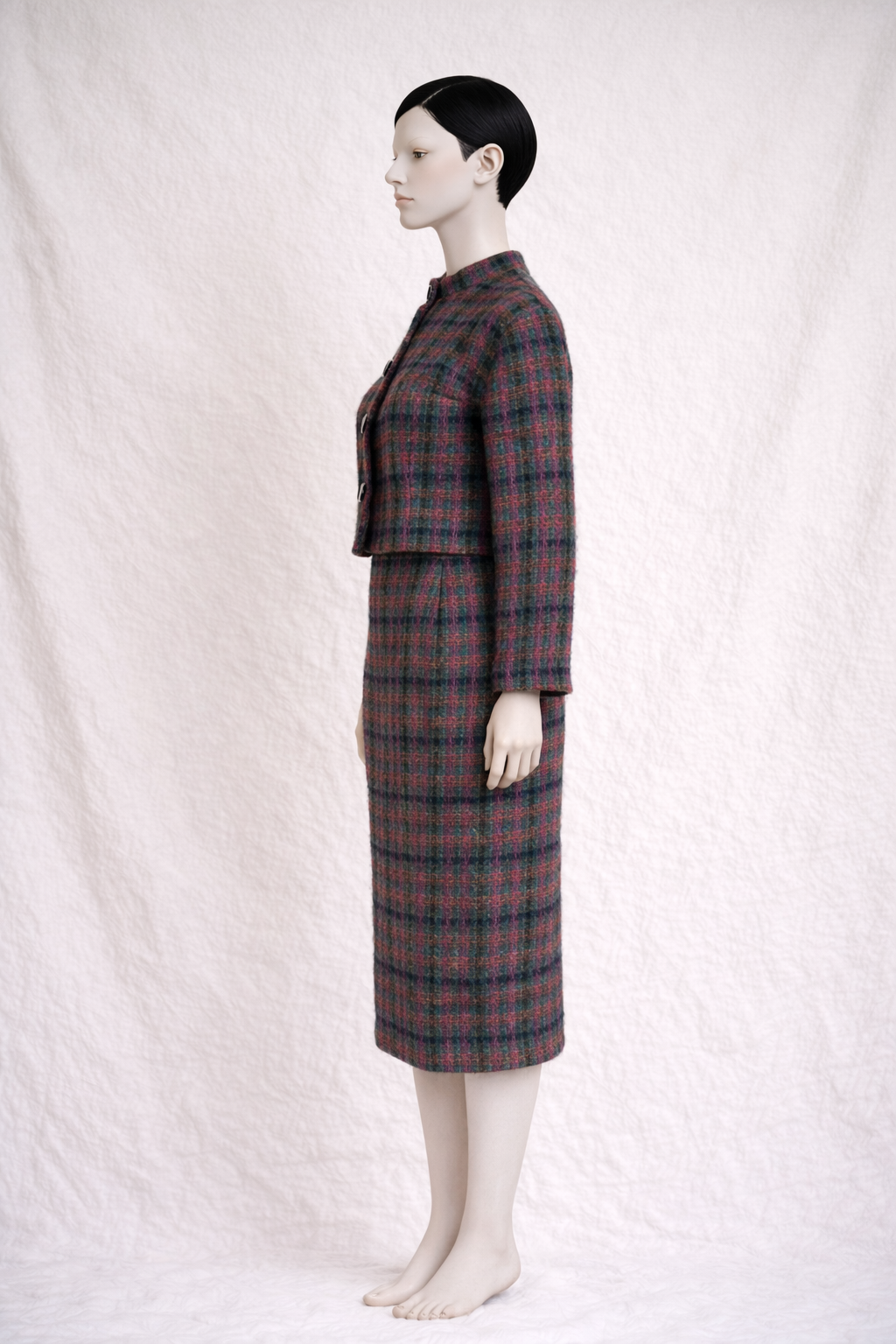 Ensemble tailleur jupe authentique Pierre Cardin en laine tweed vintage