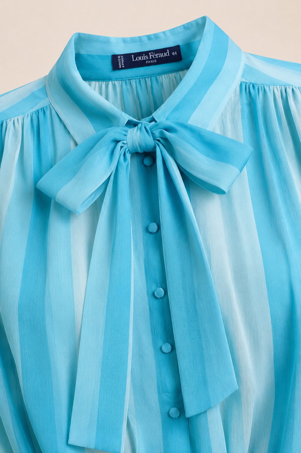 Summer silk dress azure Louis Féraud Paris vintage