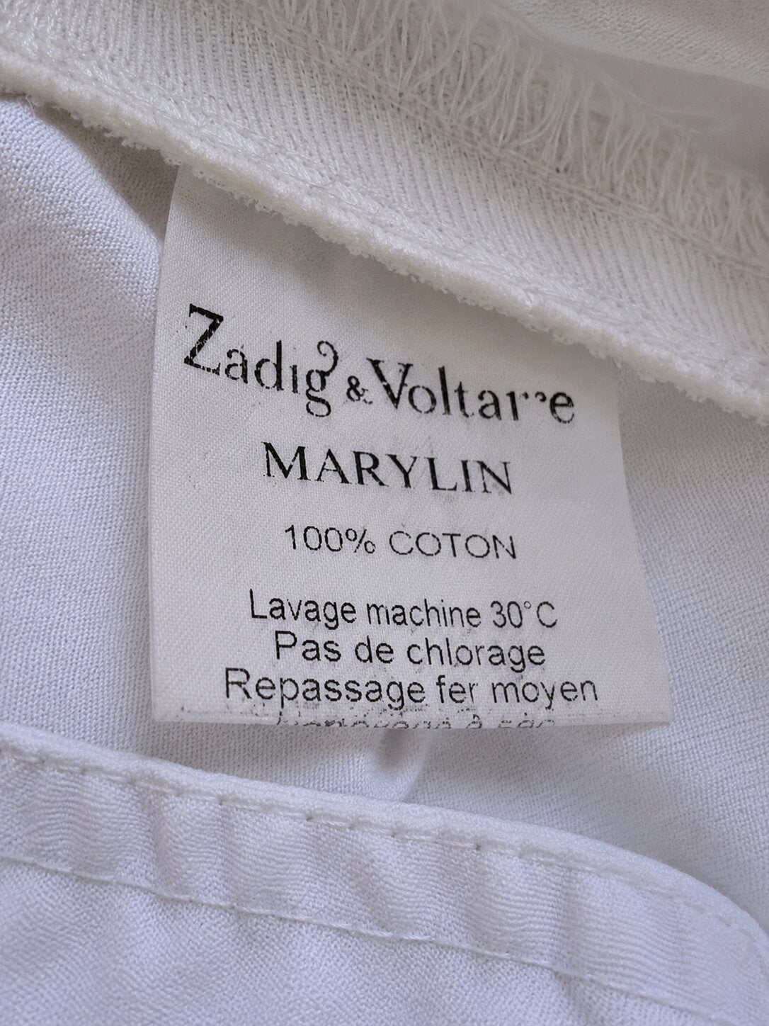 Jupe Mini Trapèze en Denim Blanc Zadig & Voltaire