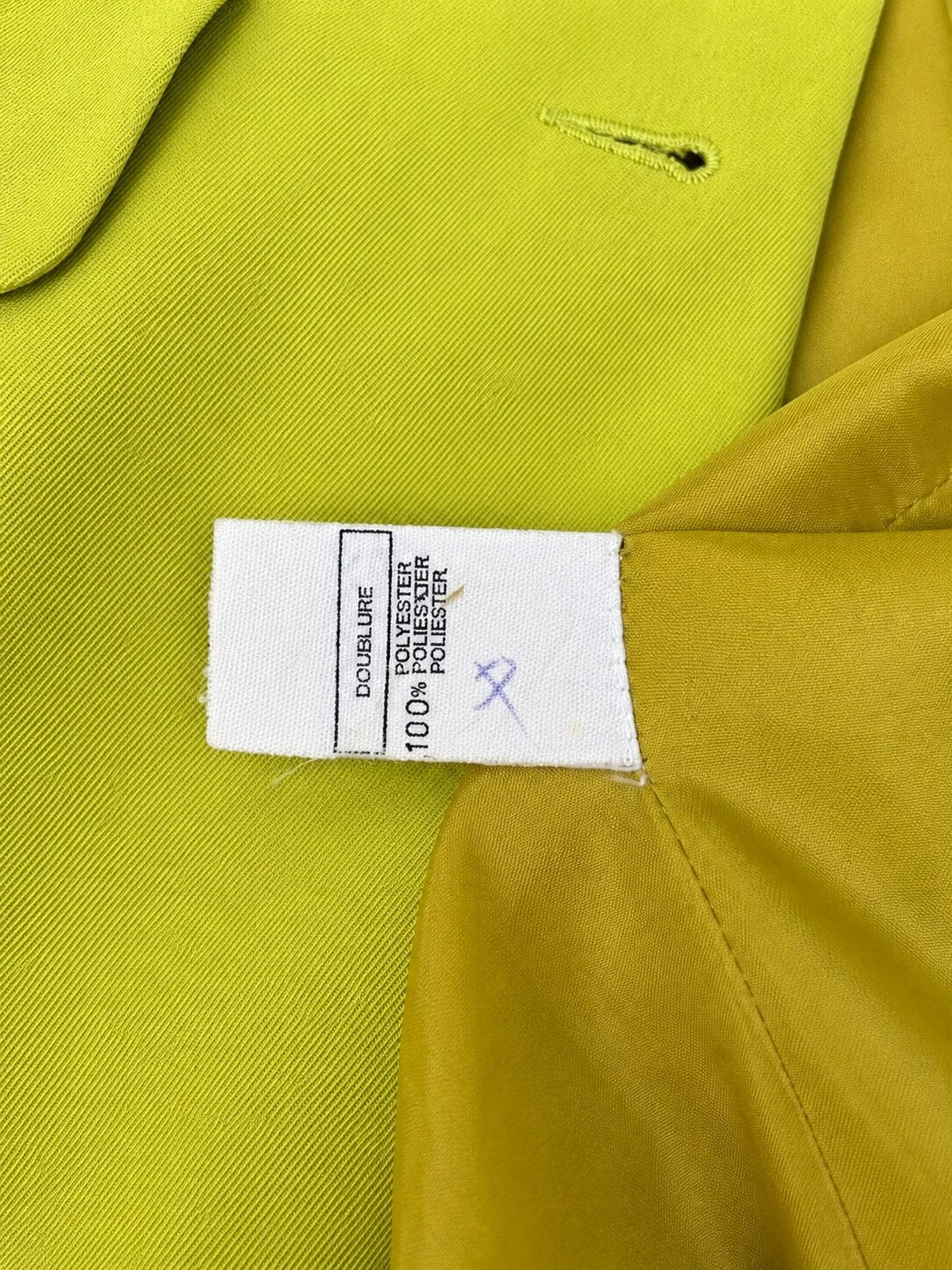 Authentic long Cacharel neon green vintage blazer