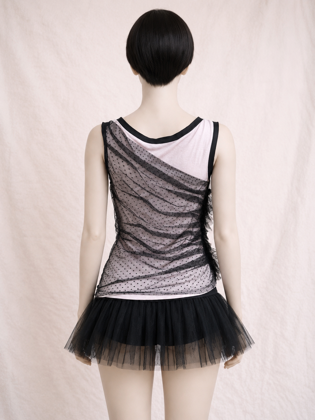 Top authentique Valentino T-Shirt Couture noire et base rose poudré