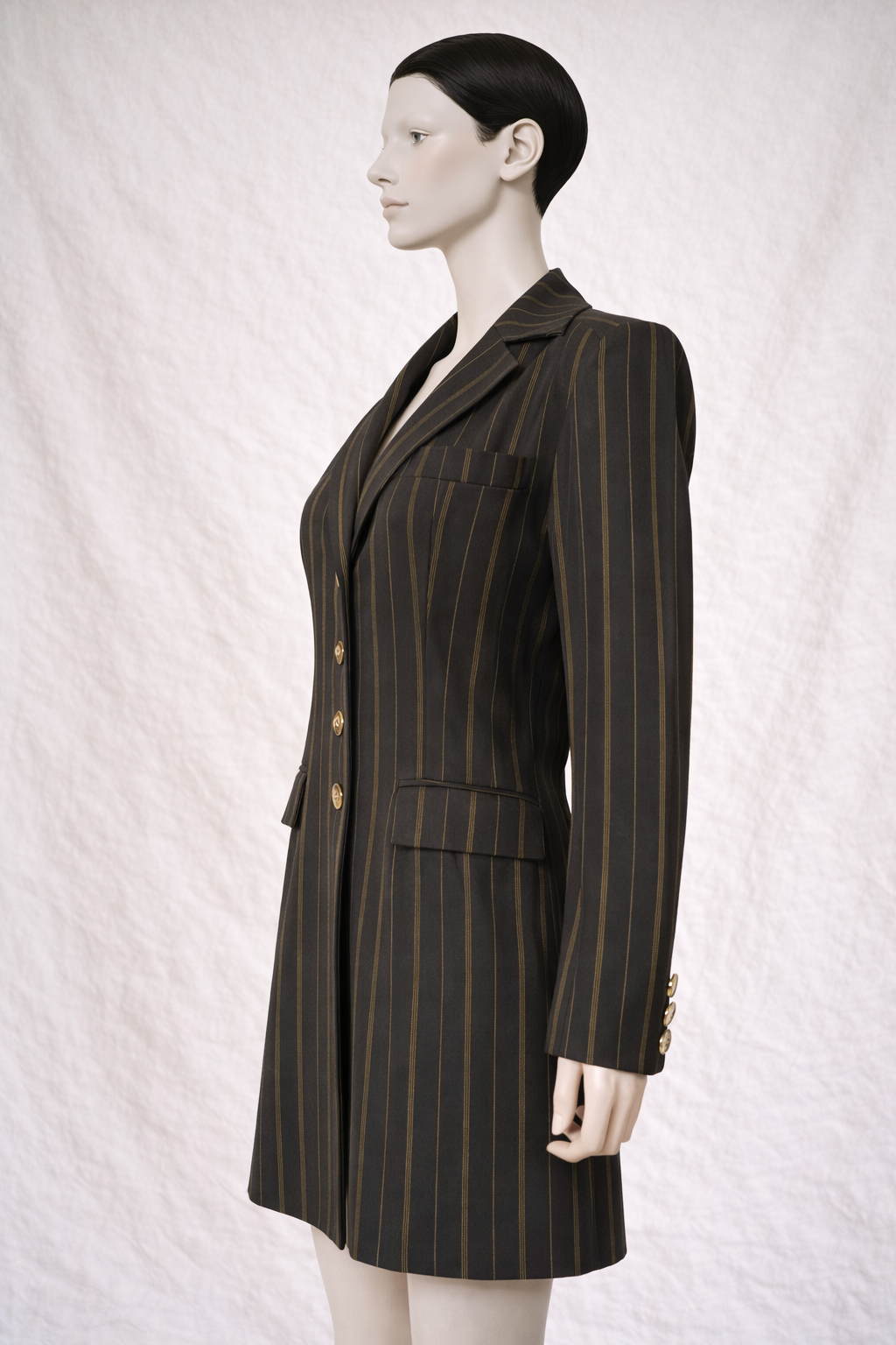 Paco Rabanne Paris manteau - blazer long rayée structurée vintage
