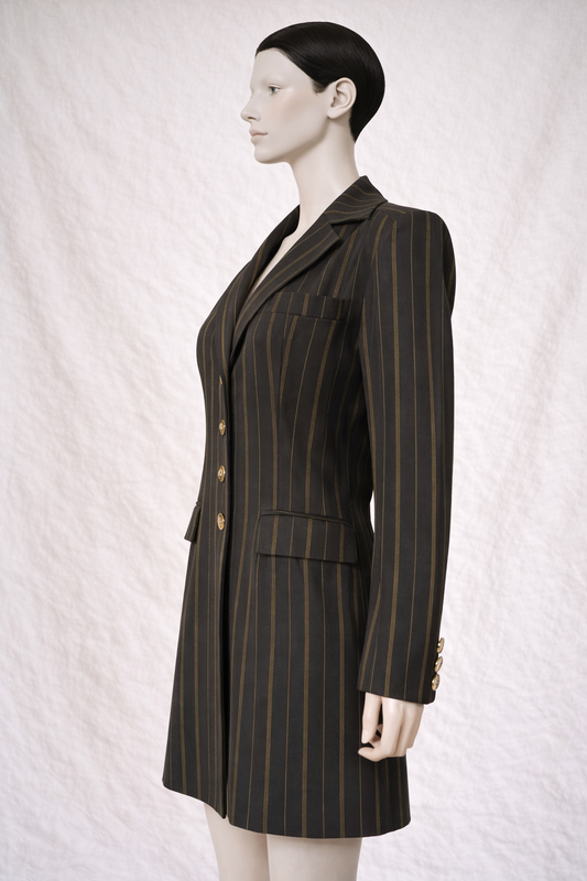 Paco Rabanne Paris manteau - blazer long rayée structurée vintage