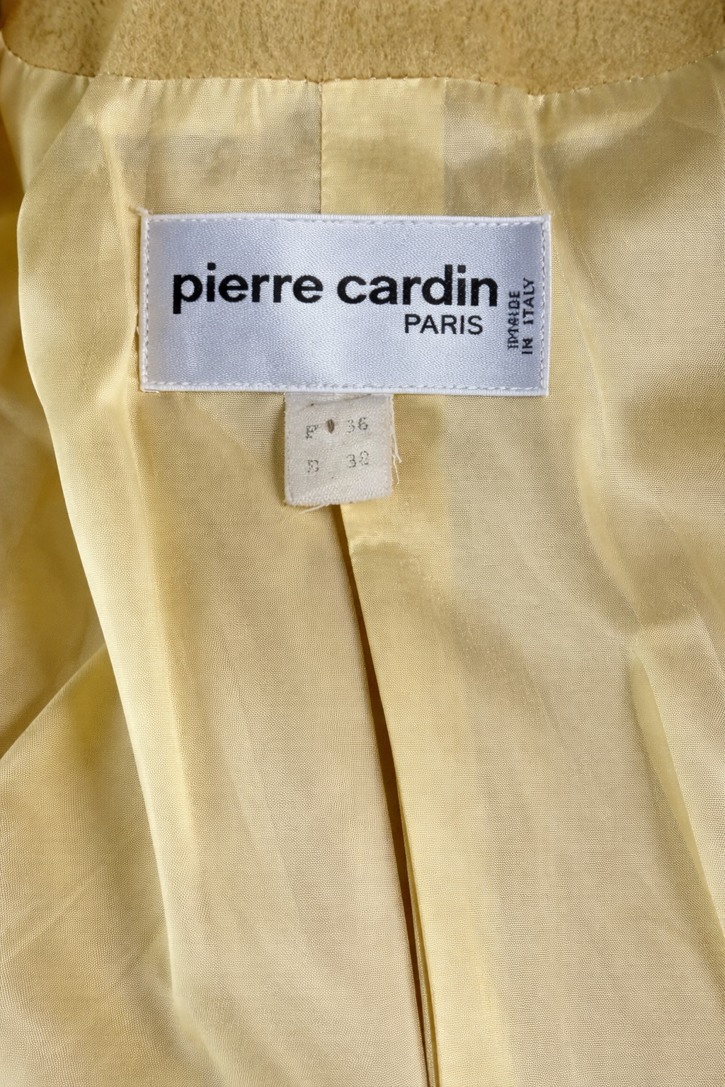 Blazer en cachemire et soie jaune Pierre Cardin vintage