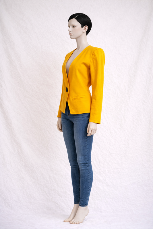 Authentic Yves Saint Laurent Blazer in Vintage Saffron Cotton