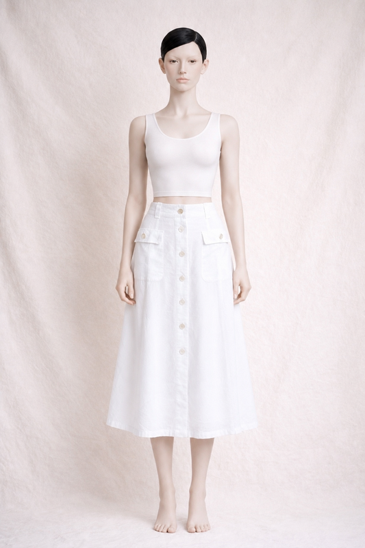 Jupe en lin blanc Escada Margaretha Ley vintage authentique