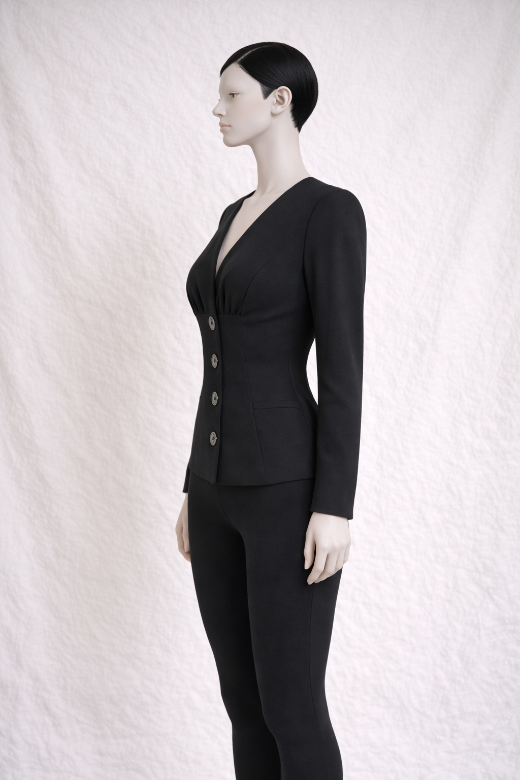 Blazer cintré en laine noir Chantal Thomass vintage