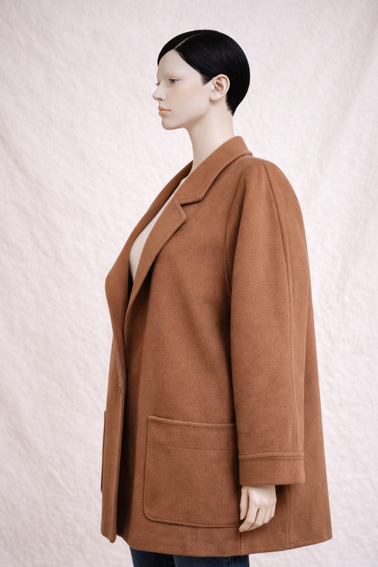 Nina Ricci authentic Boutique Paris women's coat in camel wool