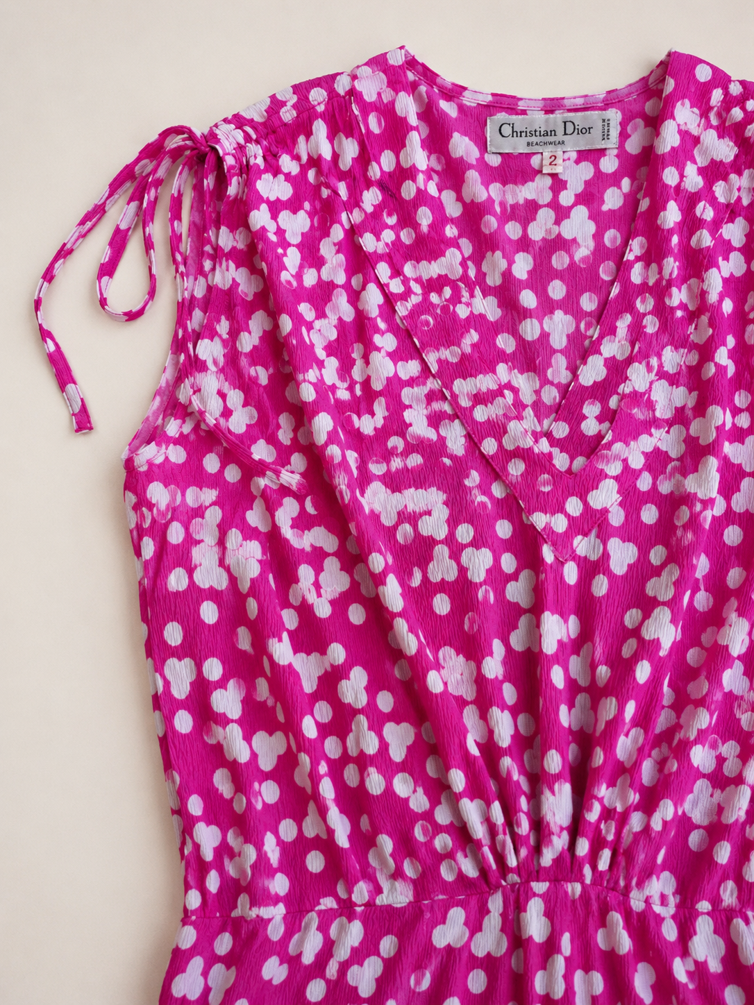 Authentique robe Christian Dior Beachwear en coton vintage