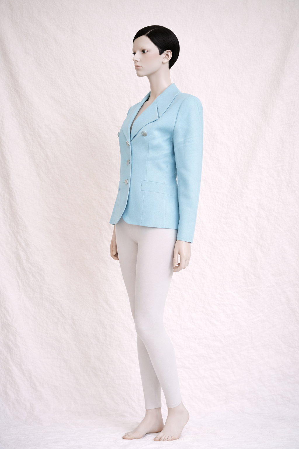 Blazer authentique Yves Saint Laurent Variation en laine bleu clair vintage