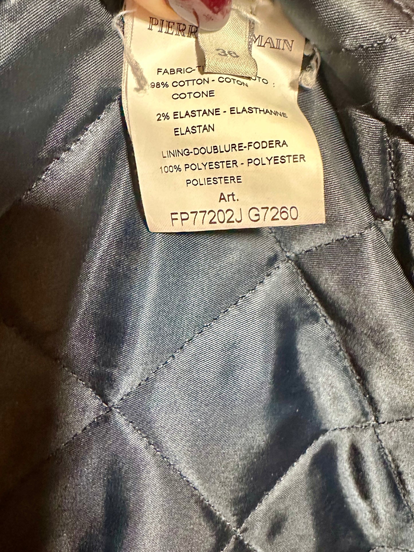 Robe manteau authentique Pierre Balmain en denim bleu marine vintage