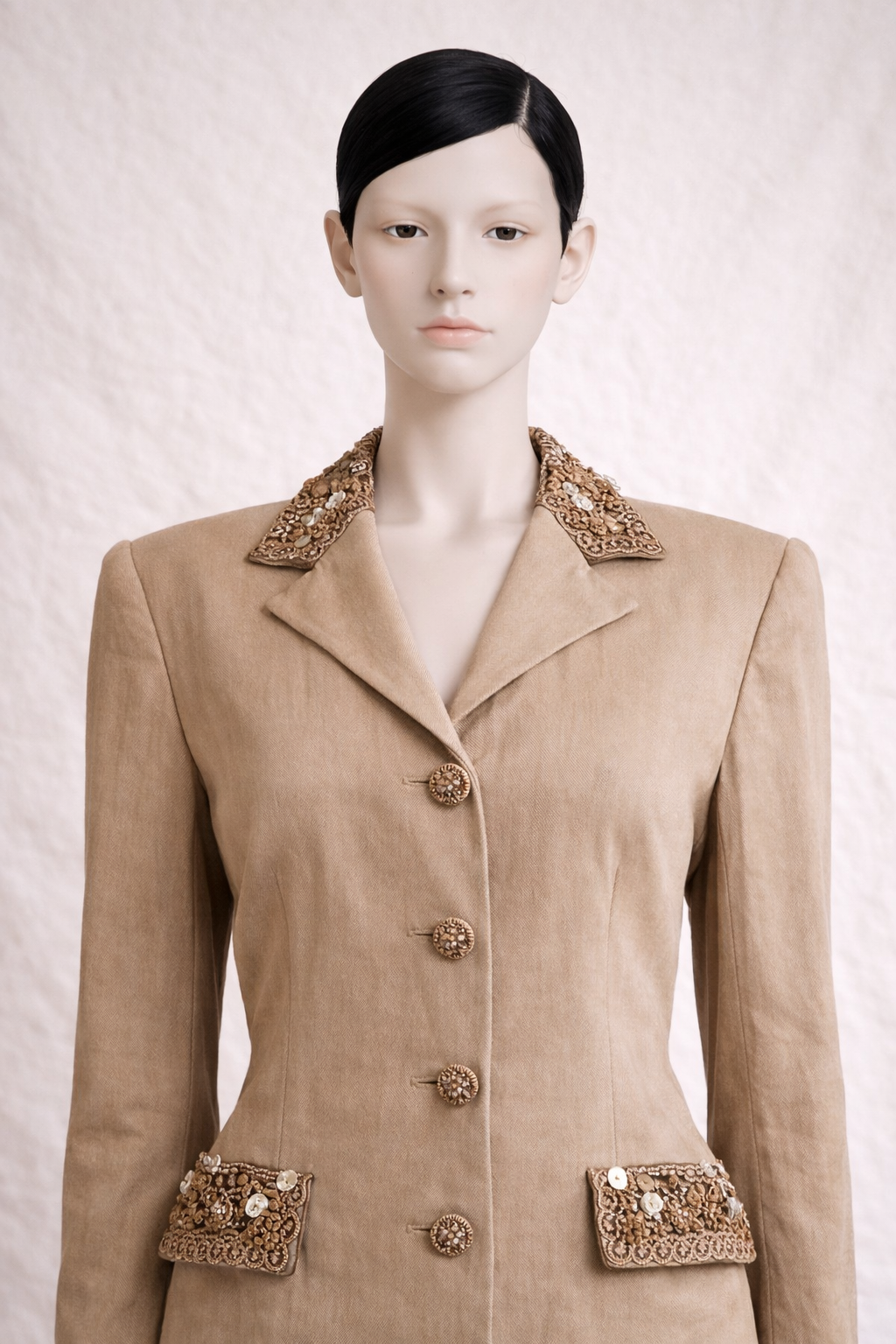 Blazer en lin beige Kenzo Jungle vintage