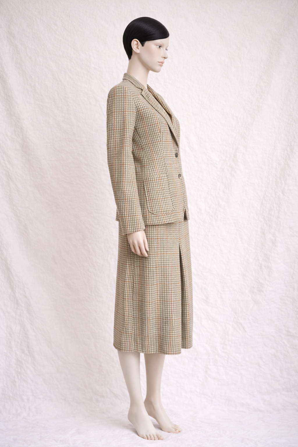 Burberrys authentique ensemble tailleur jupe et blazer en tweed de laine