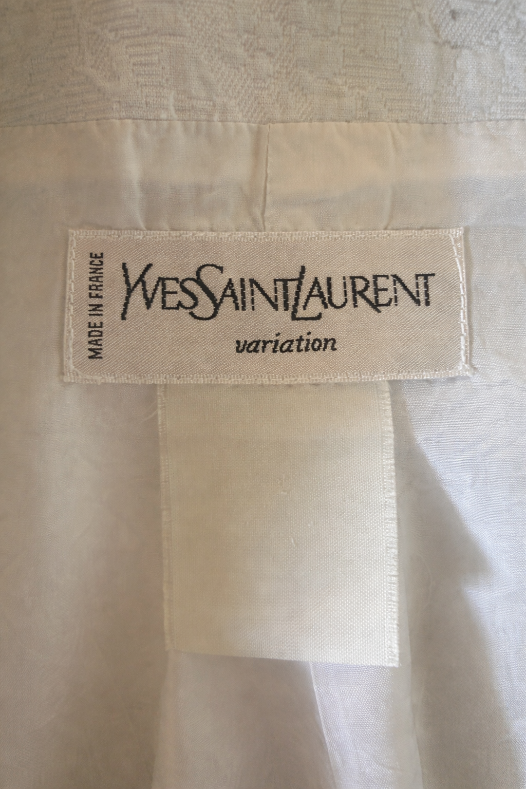 Blazer en coton blanc manches courts Yves Saint Laurent vintage