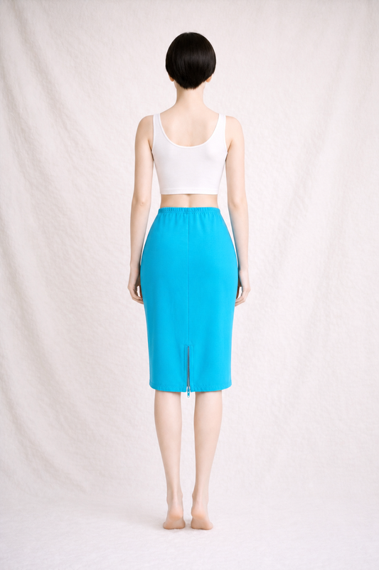 Jupe crayon authentique Dolce &Gabbana en dentelle stretch bleu turquoise