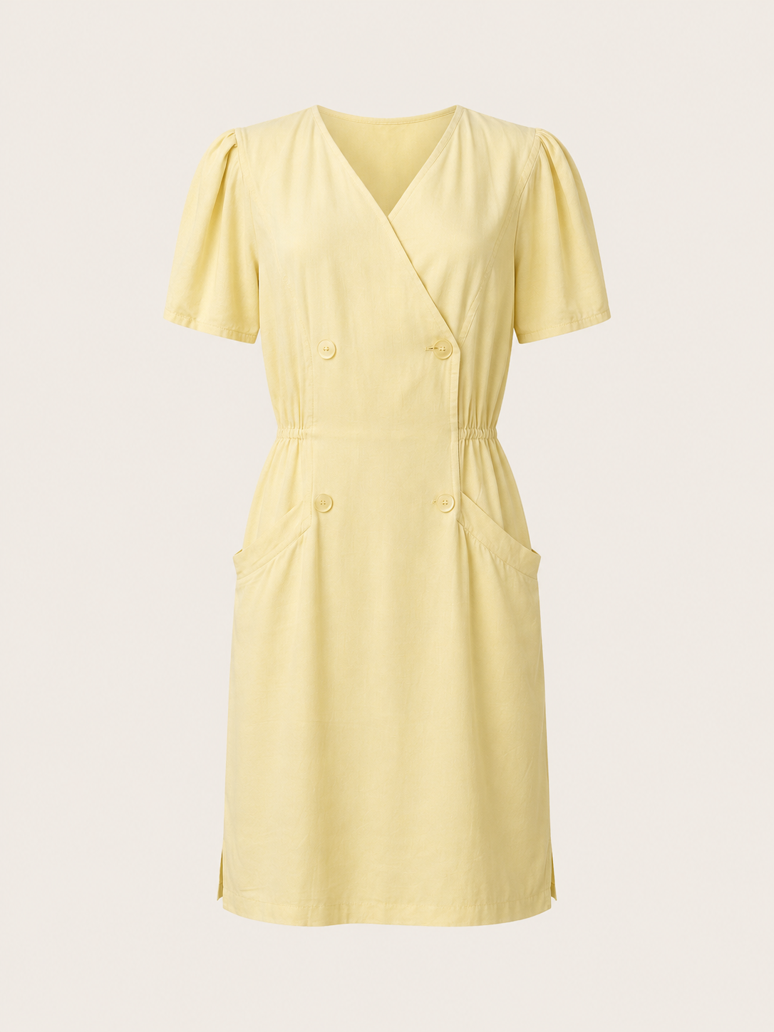 Robe en lin jaune Courrèges Paris vintage authentique