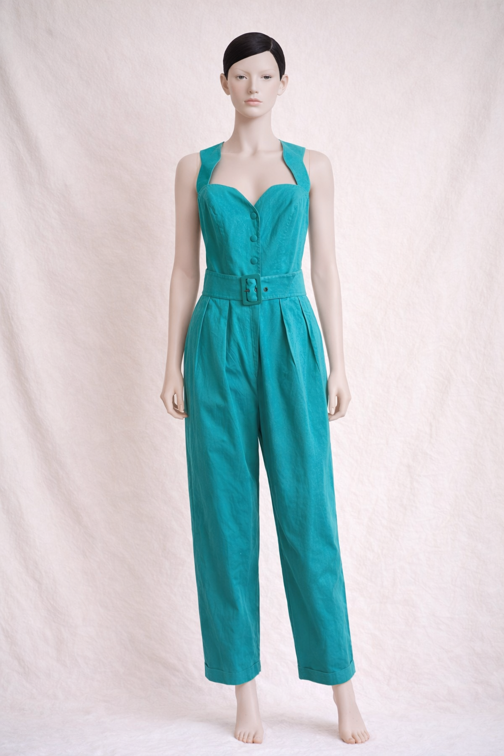 Combinaison en coton vert Mugler vintage