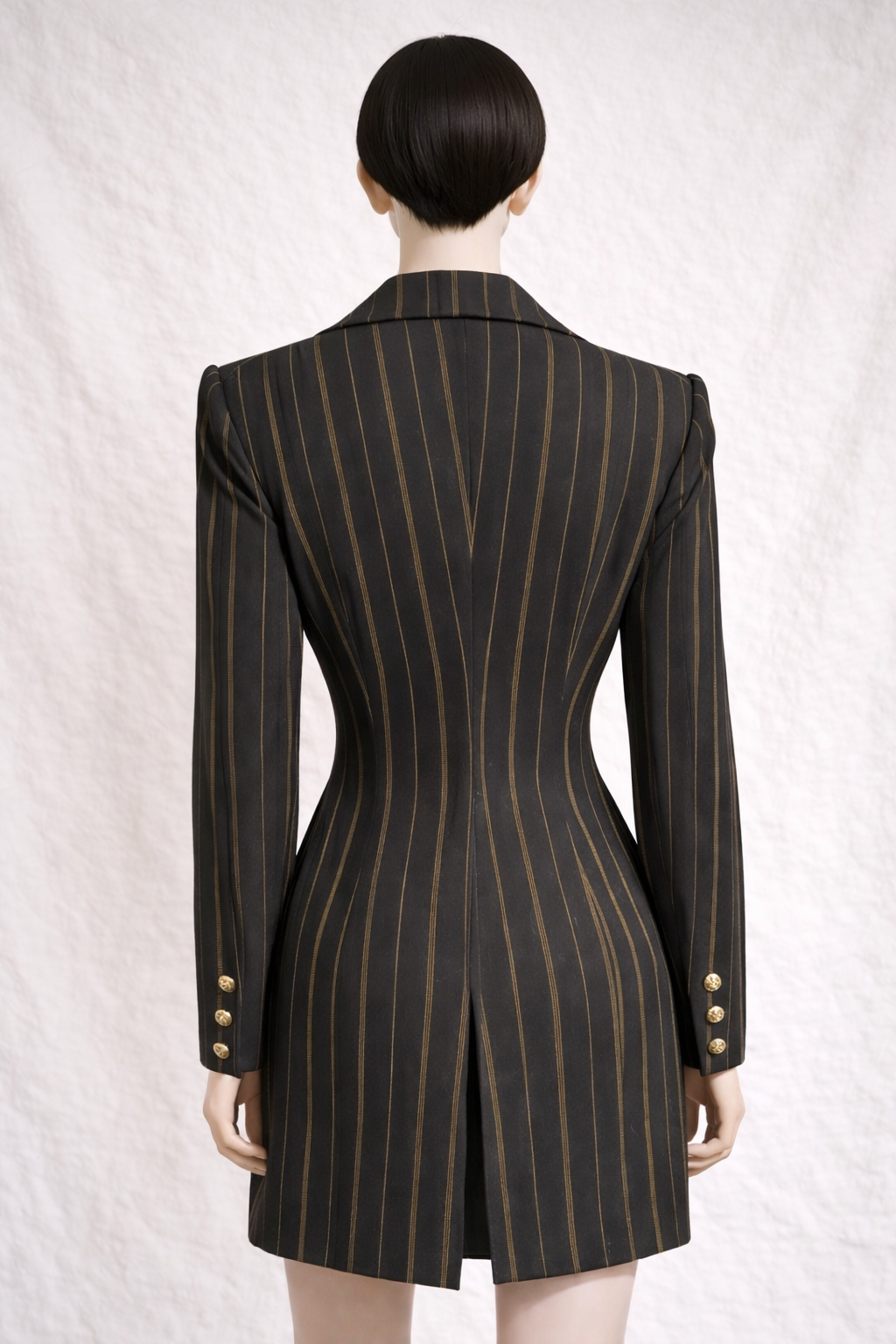 Paco Rabanne Paris manteau - blazer long rayée structurée vintage
