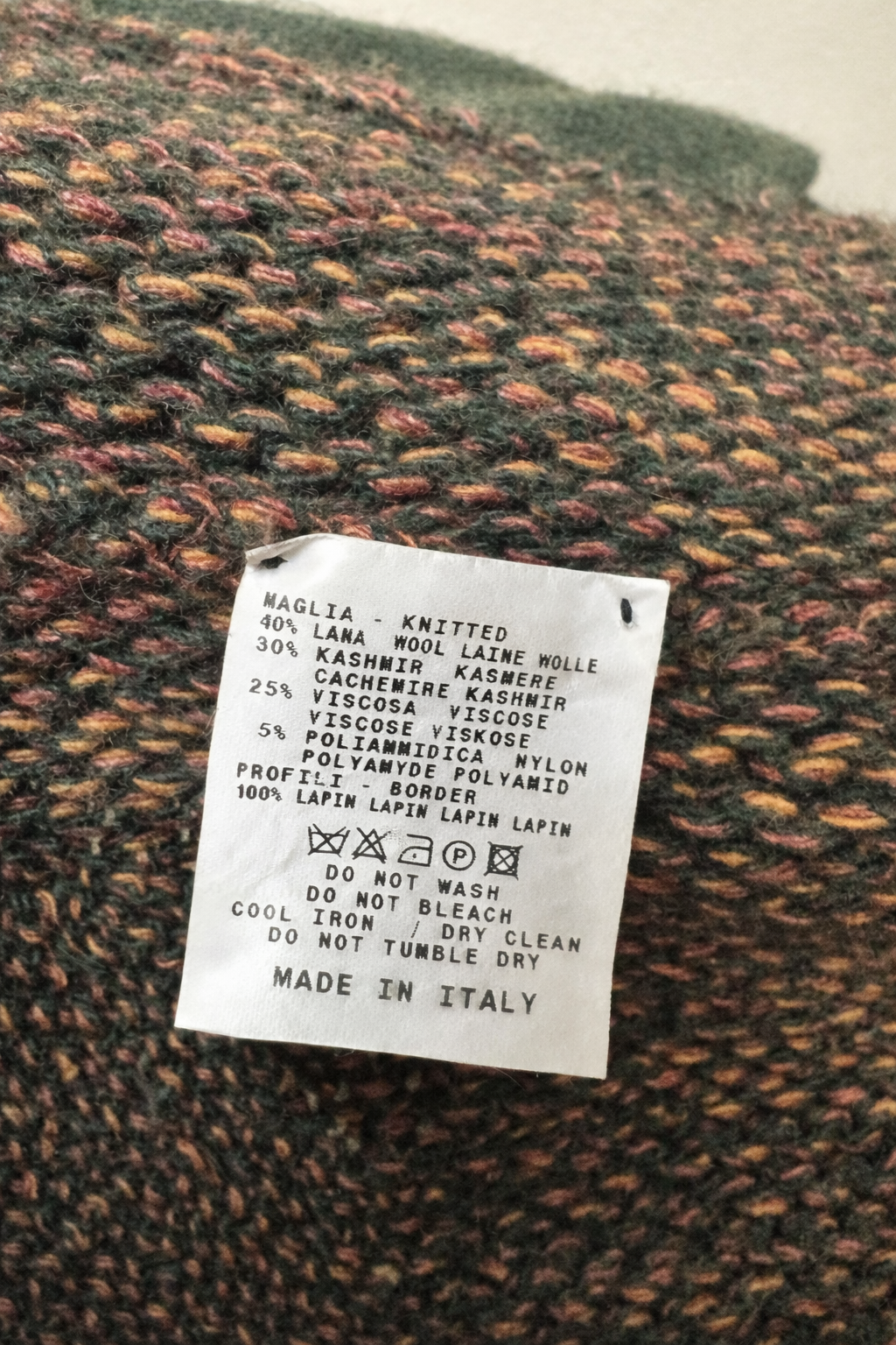 Cardigan Etro Milano en maille chinée et col fourrure de lapin