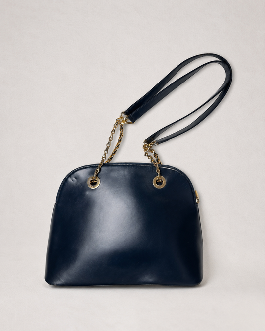 Sac authentique Celine Paris en cuir bleu profond