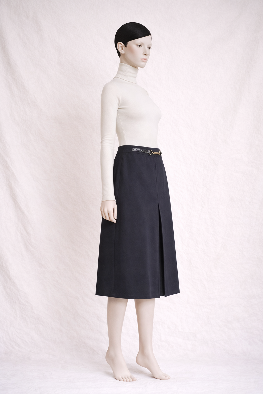 Jupe midi Céline Paris en laine vintage authentique