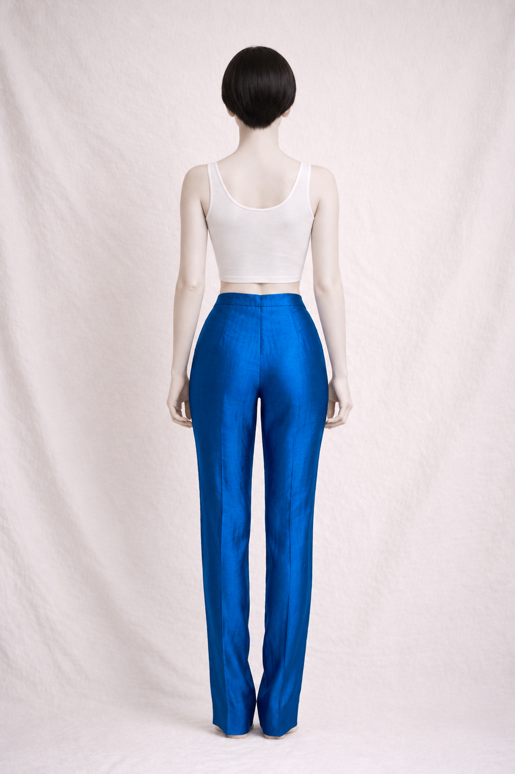 Pantalon Gianfranco Ferré en soie et viscose bleu électrique authentique