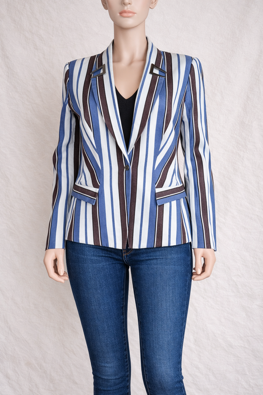 Blazer en coton Mugler à rayures vintage authentique
