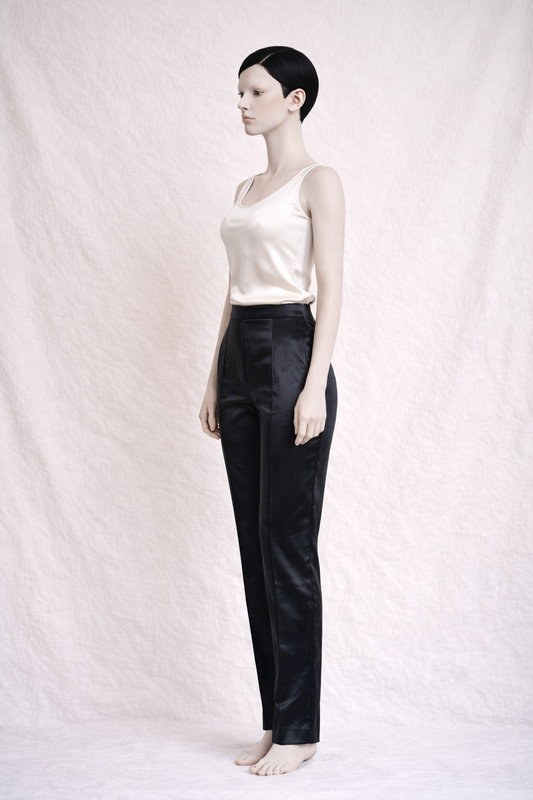 Pantalon en laine et soie noir Gianfranco Ferré authentique vintage neuf