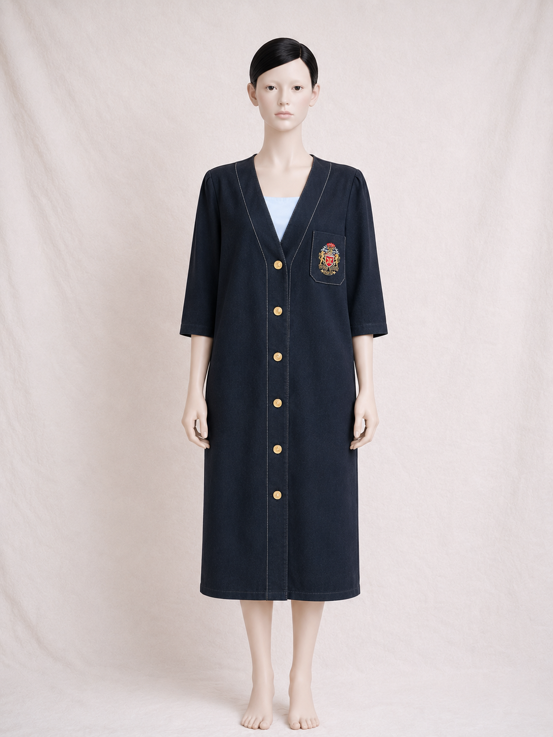 Robe en jean noire CELINE JEANS Paris vintage authentique