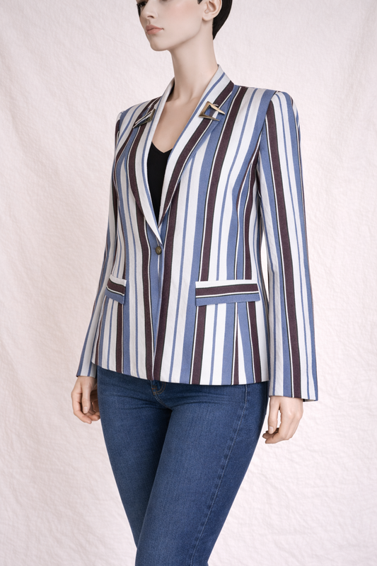 Authentic vintage striped Mugler cotton blazer