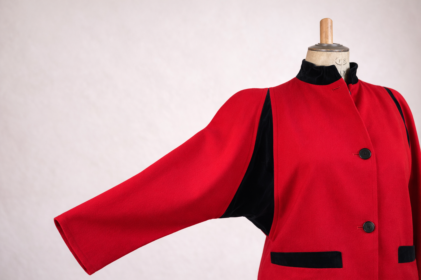 Ensemble tailleur jupe et veste authentique Lanvin Paris laine rouge vintage