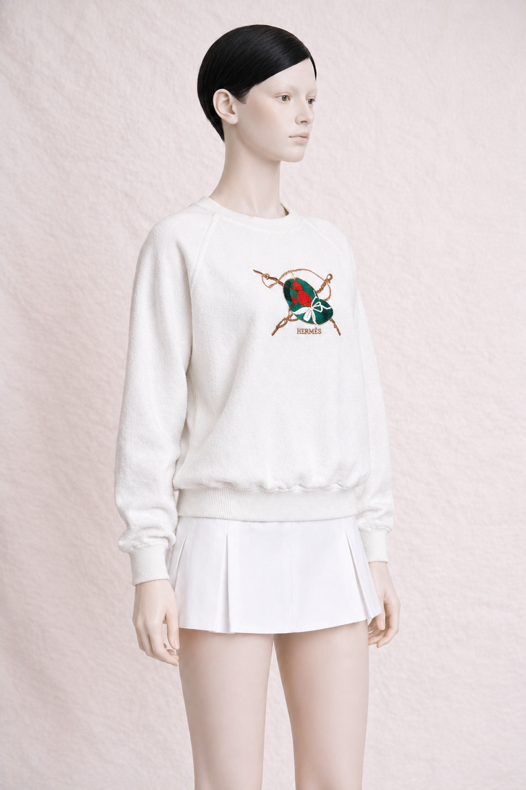 Sweat Hermès vintage en éponge blanc