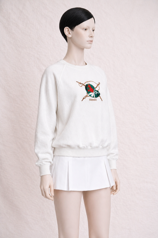 Vintage white Hermès terrycloth sweatshirt
