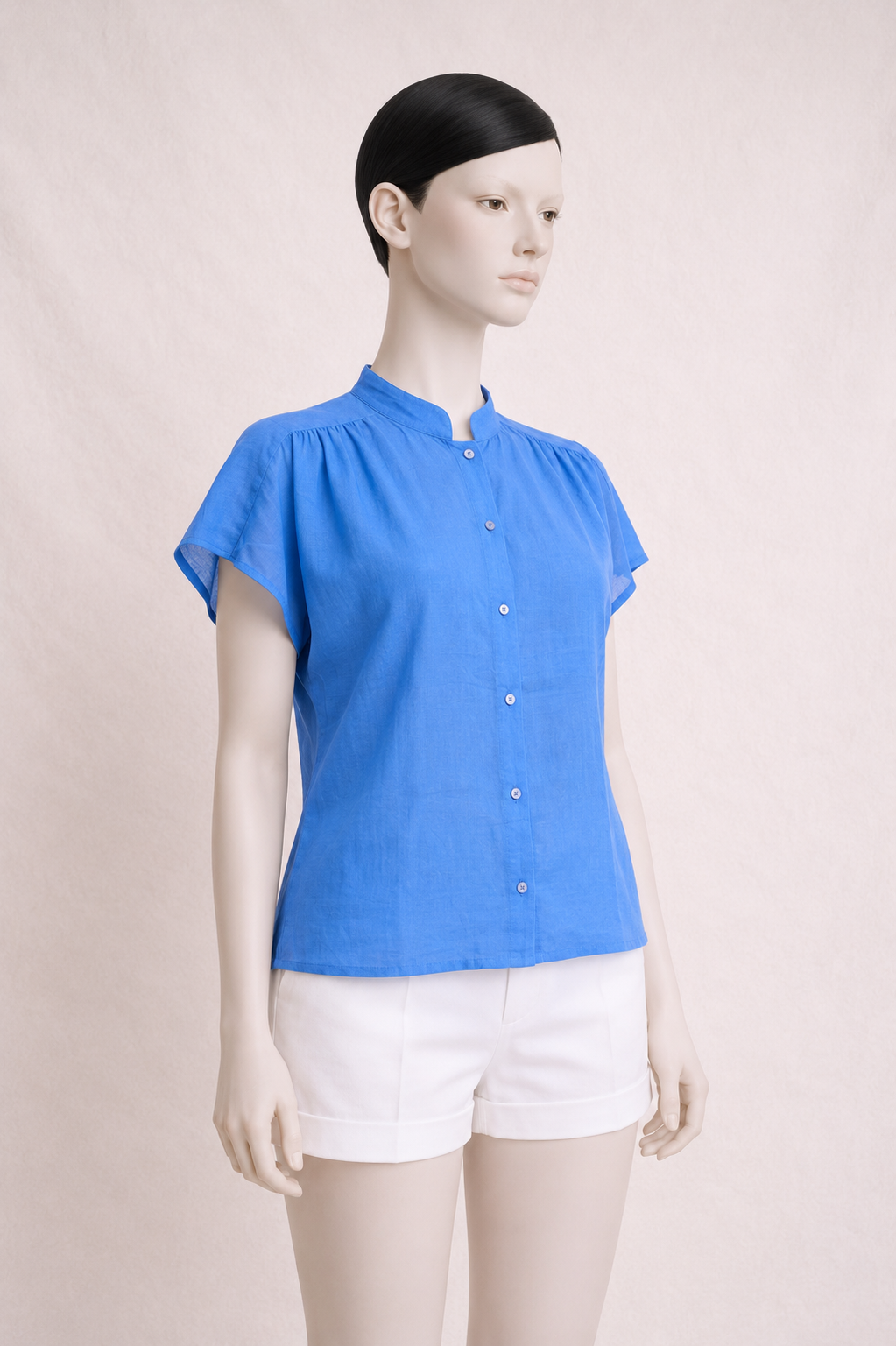 Chemisier en coton léger Pierre Cardin bleu électrique vintage authentique neuve