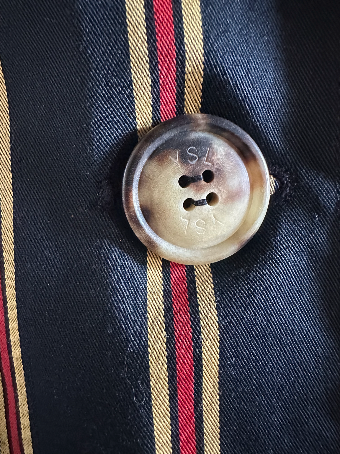 Blazer manches courts à rayures Yves Saint Laurent vintage authentique