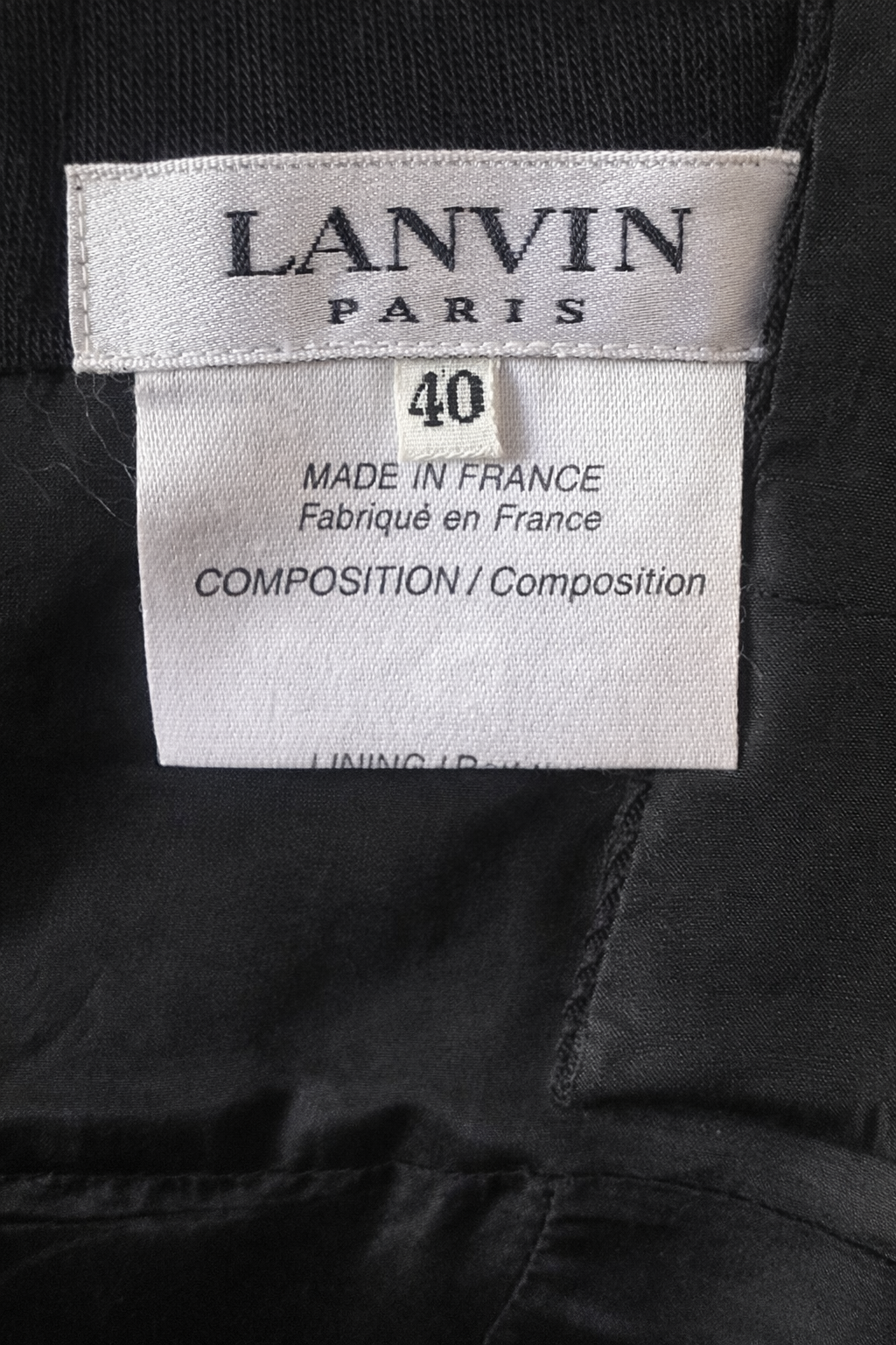 Robe de soirée noire Lanvin Paris vintage authentique