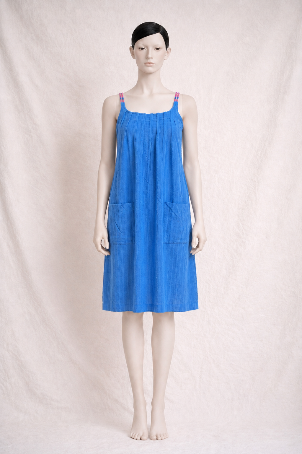 Robe en coton léger bleu Pierre Cardin Paris vintage authentique