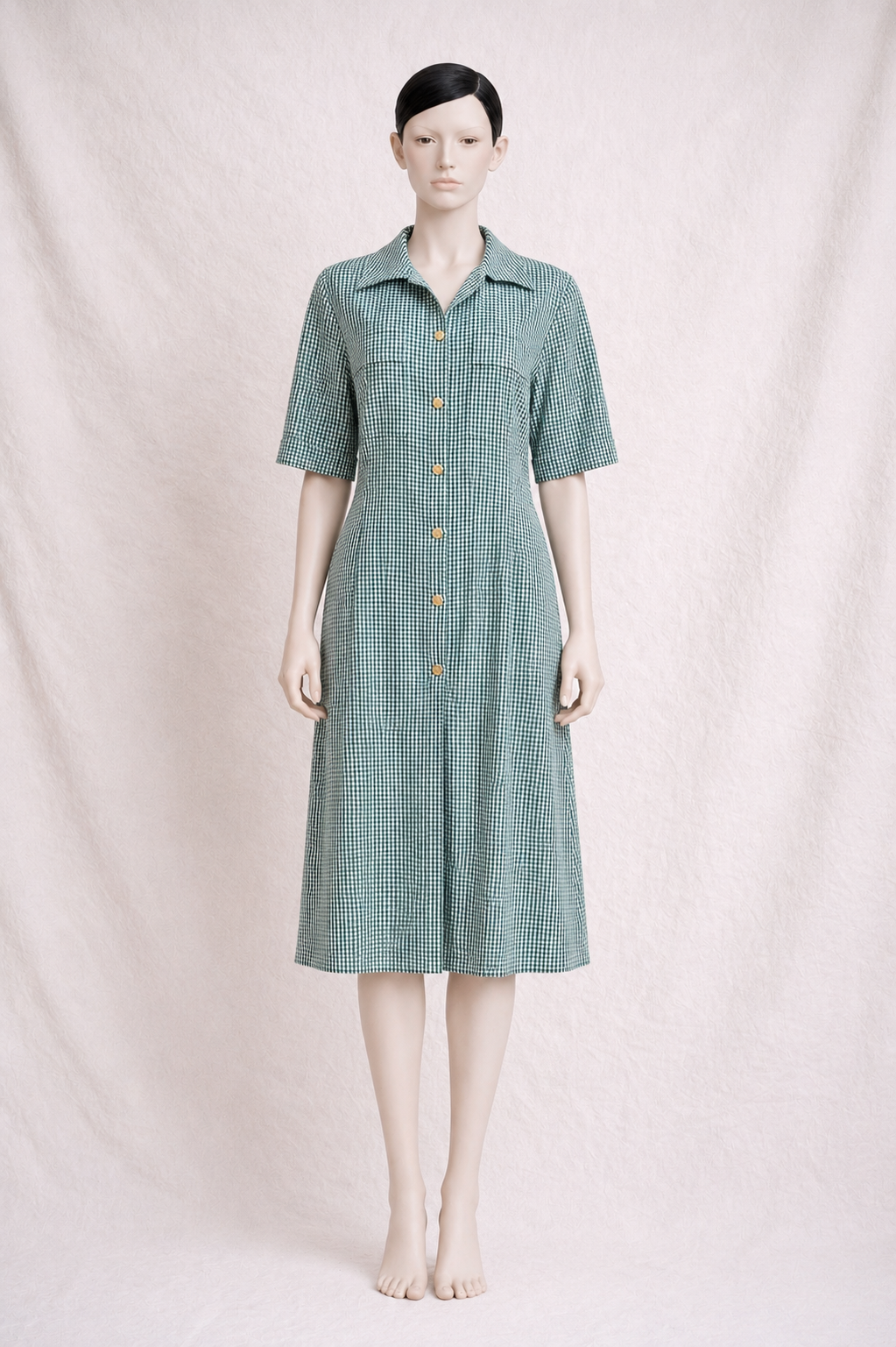 Combinaison authentique Burberrys of London vintage à motif vichy vert et blanc