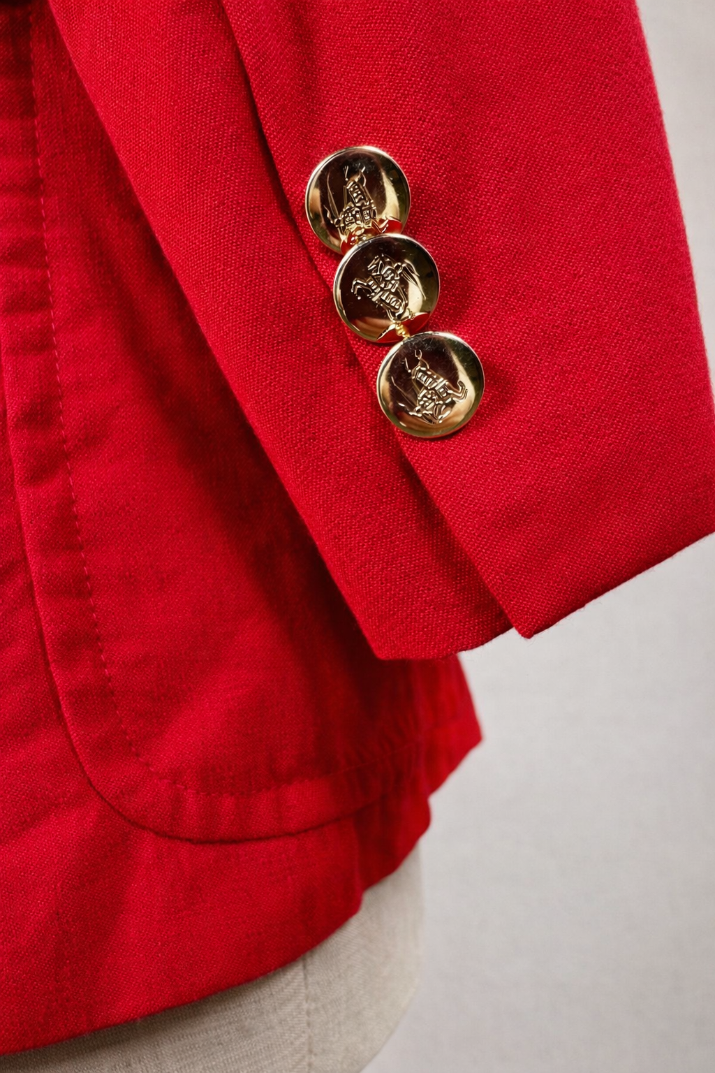 Blazer Burberry authentique en laine rouge vintage