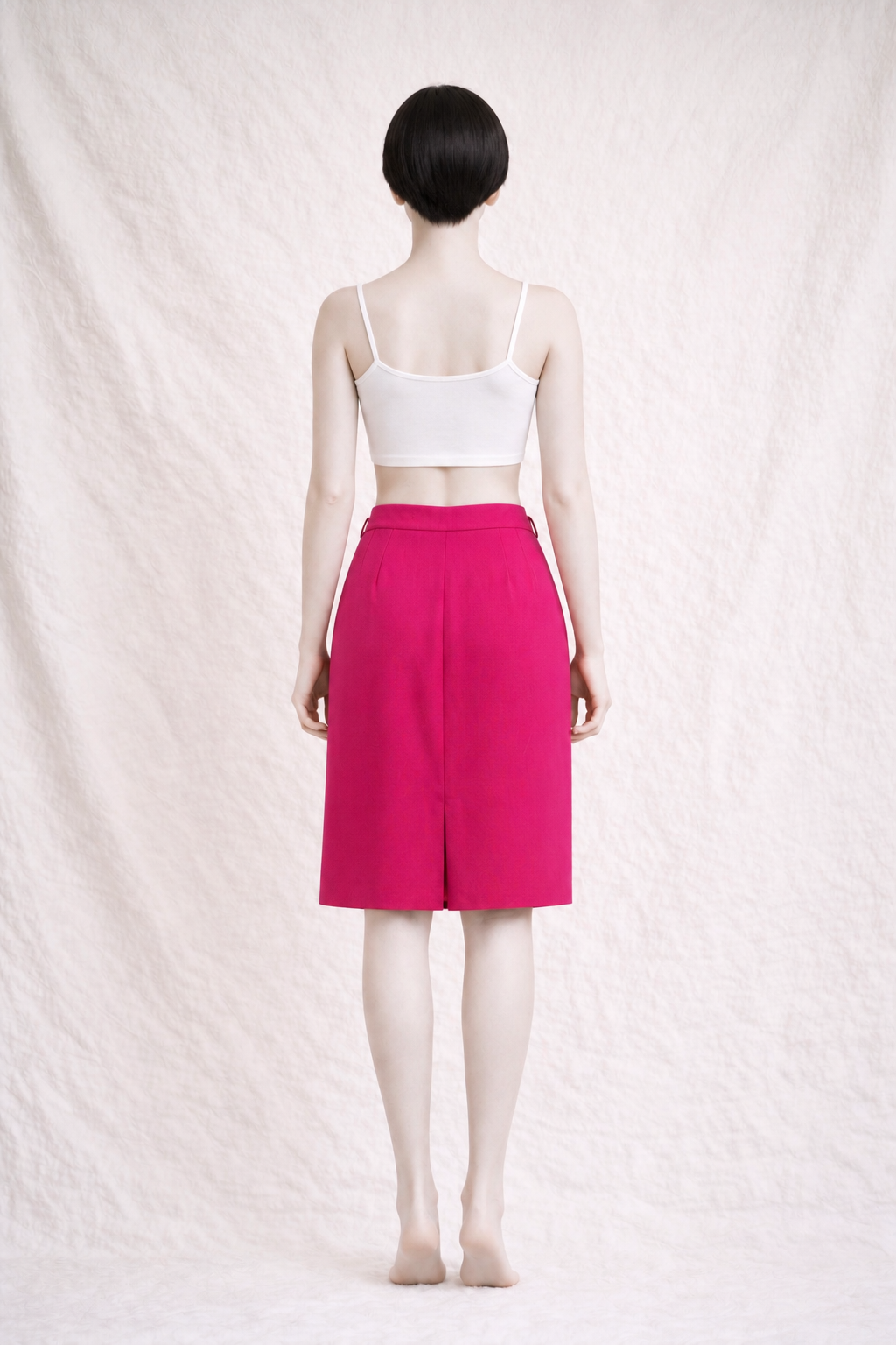 Jupe crayon rose fuchsia Yves Saint Laurent vintage authentique