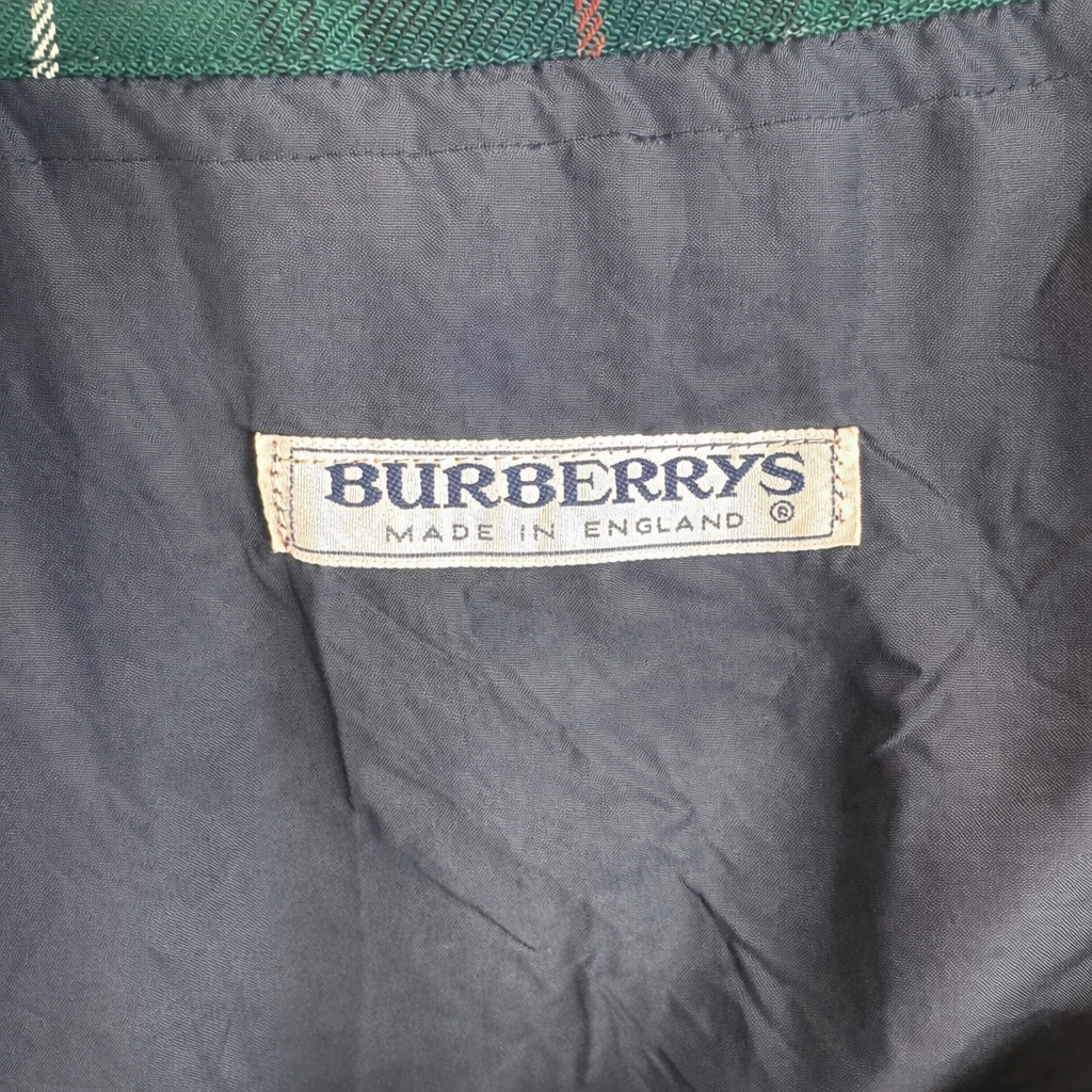 Jupe Burberrys London en laine tartan vert vintage authentique