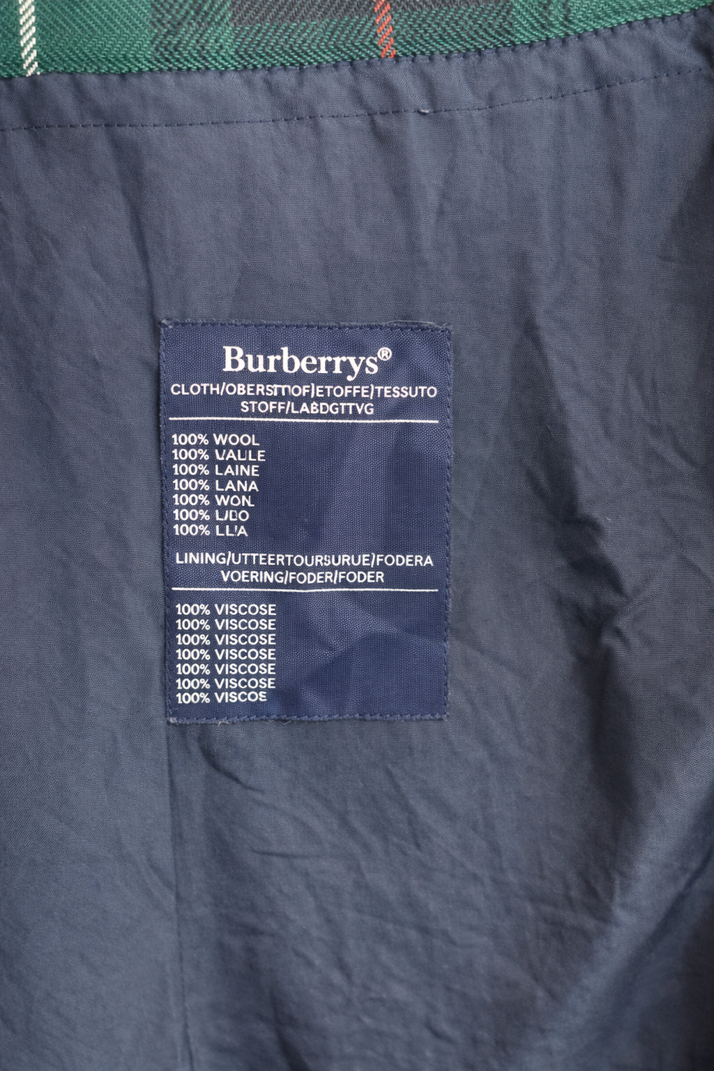Jupe Burberrys London en laine tartan vert vintage authentique