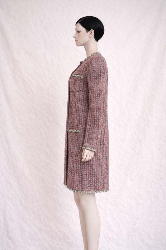 Manteau en tweed multicolore à chaîne Dolce & Gabbana