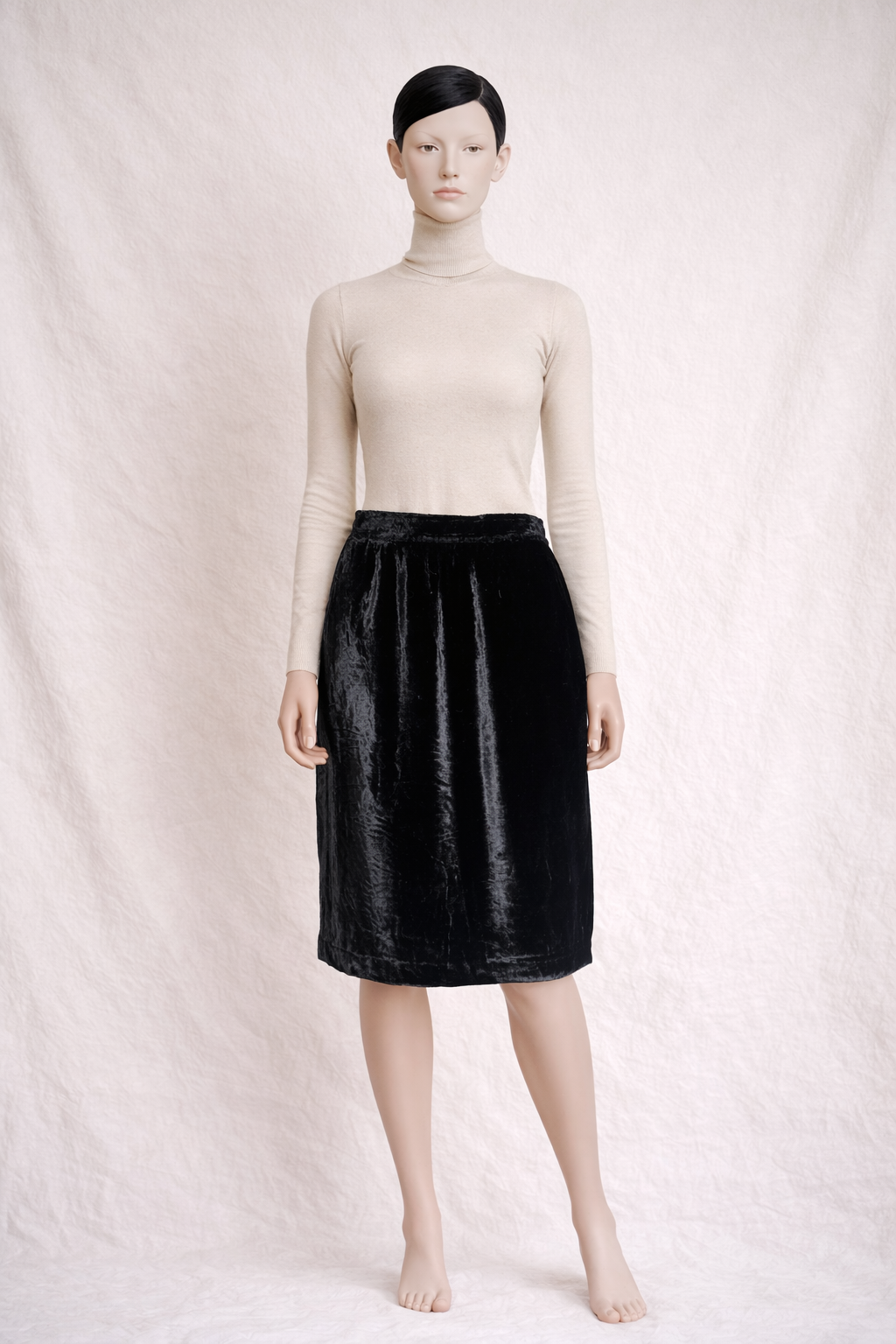 Jupe en velours de soie Saint Laurent Rive Gauche noir