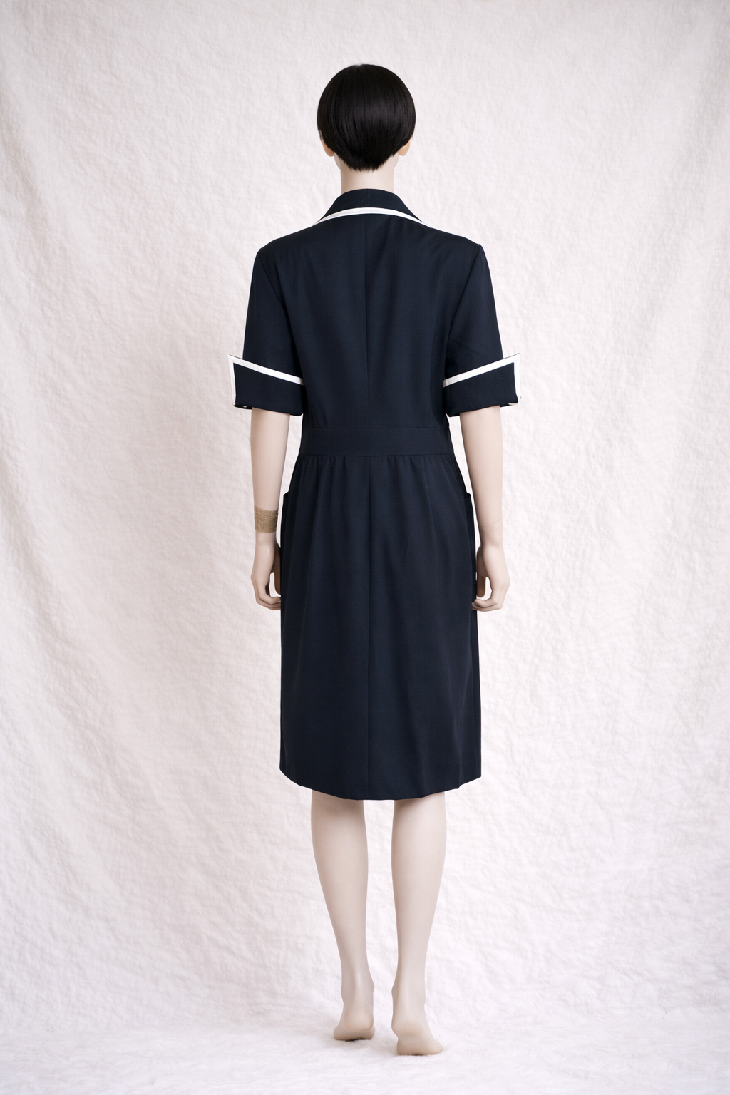 Robe authentique Jean Paul Gaultier bleu marine à liserés blancs vintage