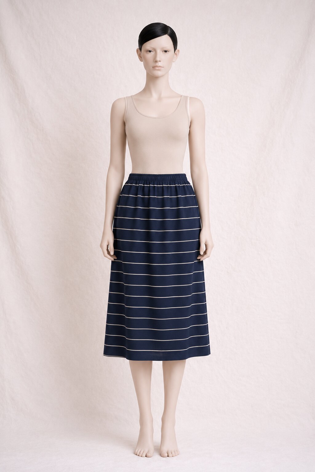 Jupe Midi en Soie Rayée Vintage Givenchy Nouvelle Boutique Authentique