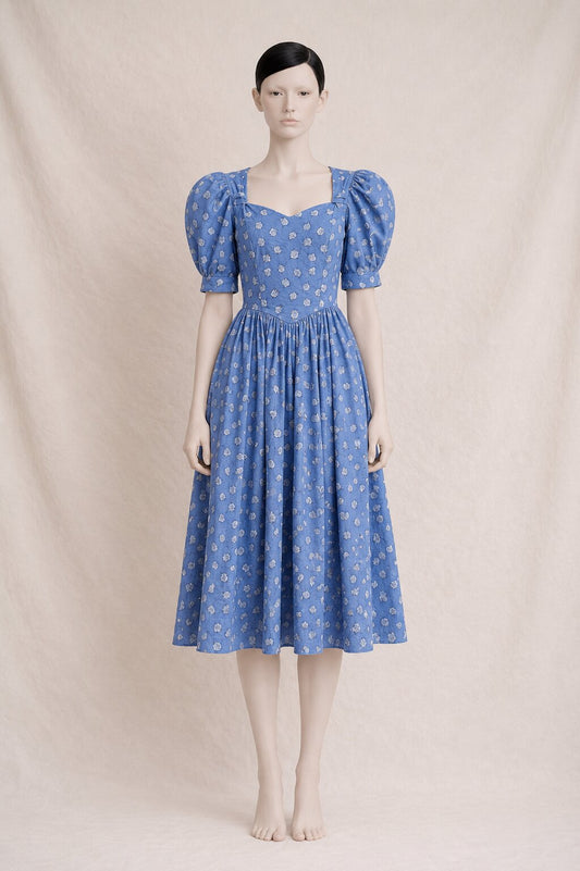 Lilac floral cotton dress Laura Ashley vintage