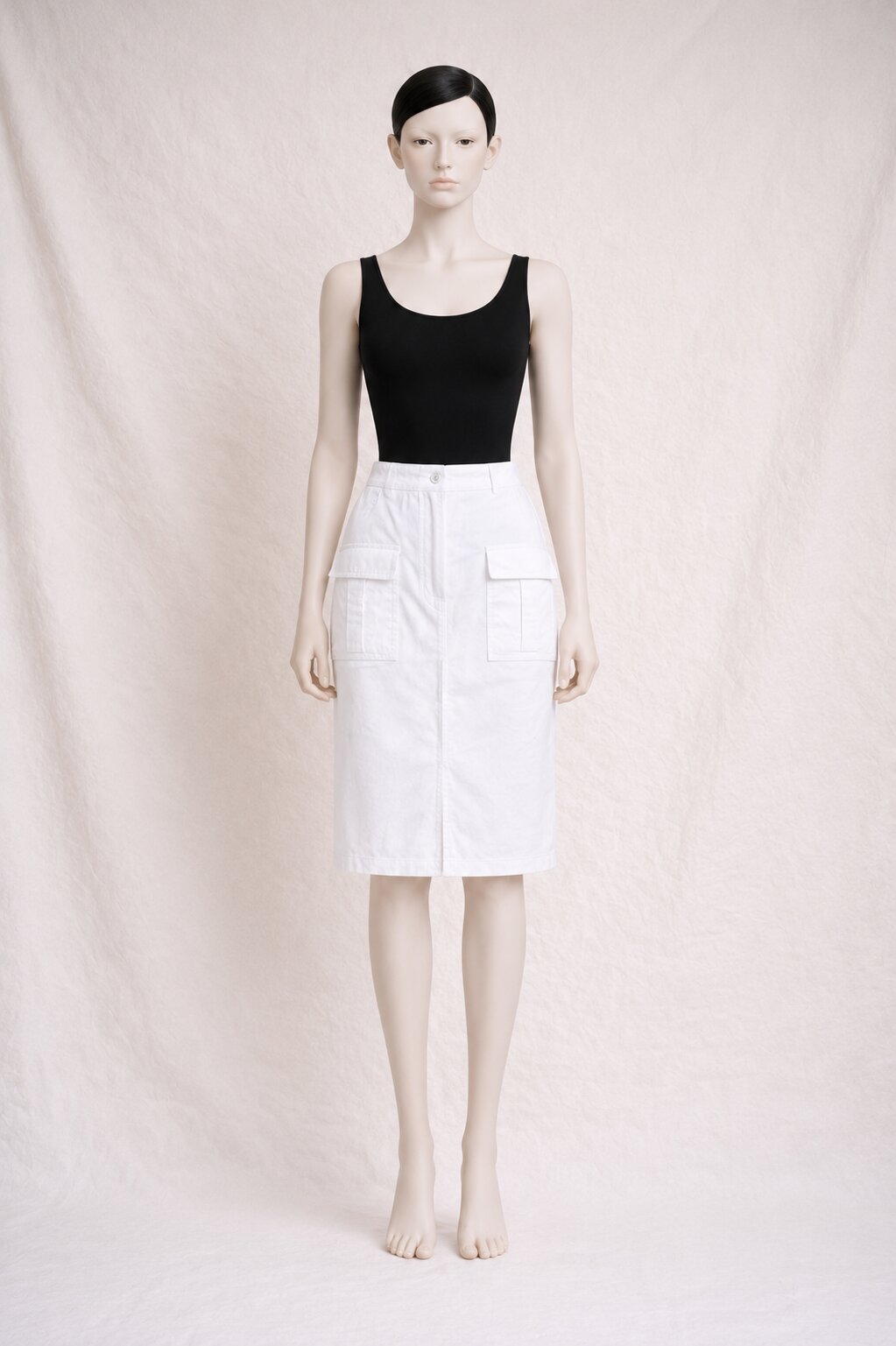 Authentic vintage Burberry white denim cargo skirt