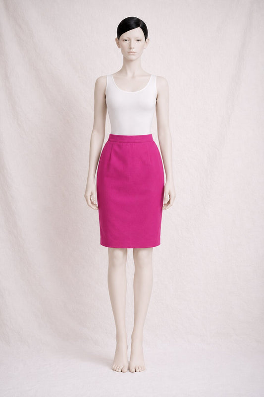 Fuchsia Pencil Skirt Authentic Vintage Yves Saint Laurent