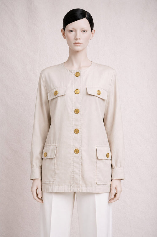 Authentic sand wool safari jacket Yves Saint Laurent vintage